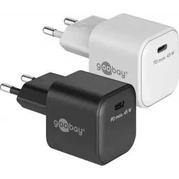 GOOBAY 45 W USB-C PD GaN Nano greitasis įkroviklis (baltas)