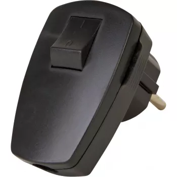 Kopp plastikinis saugos kištukas su svirtiniu jungikliu, juodas, 16 A, 250 V, 3 x 1,5 mm²