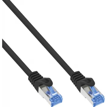 InLine® Cat.6A S/FTP LSZH 2 m tinklo laidas, CCA, juodas, 50 vnt. pakuotė