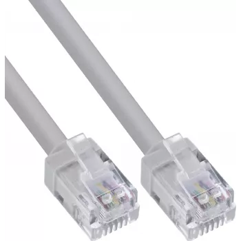InLine Modular Round Cable RJ12, vyras į vyrą, 6 gyslų, 6P6C, 20m