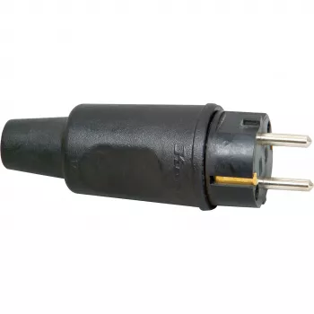 Kopp 179516009 Schuko saugos kištukas, guminis, 16 A, 230 V, IP44, juodas