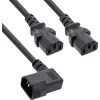 InLine® maitinimo Y laidas, šaltiems prietaisams, 1x IEC-C14 kampinis į 2x IEC-C13, 1,8 m