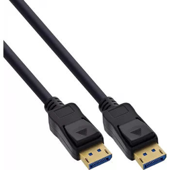 InLine® DisplayPort 2.1 laidas UHBR20 80 Gb/s, juodas, paauksuoti kontaktai, 1,5 m