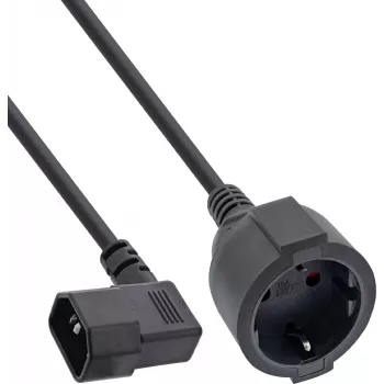 InLine® tinklo adapterio laidas, IEC C14 su sriegiu į įžemintą lizdą, 1m
