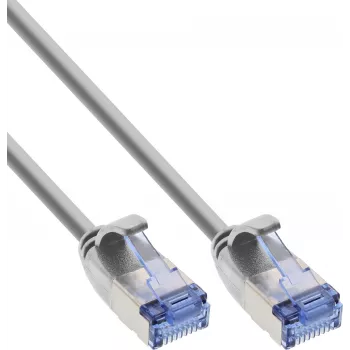 InLine® Slim Patch Cable U/FTP PiMf Cat.6A pilkas 3m