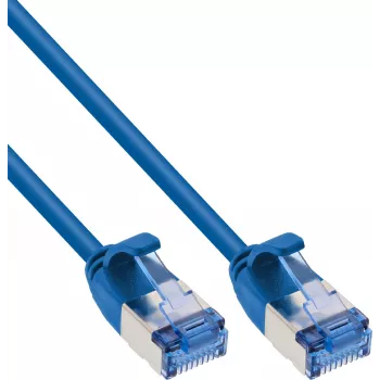 InLine® Slim Cat.6A U/FTP 2 m mėlynas ryšio kabelis – 10GbE, LSZH