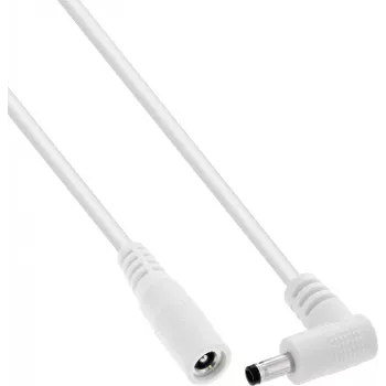 InLine® DC ilginimo laidas, stačiu kampu lenktu kištuku, 4,0 x 1,7 mm, baltas, 3 m