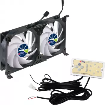 Titan TTC-SC22(A)/V2+ Dvigubas šaldytuvo ventiliatorius 92x25mm IP55 stovyklavimui