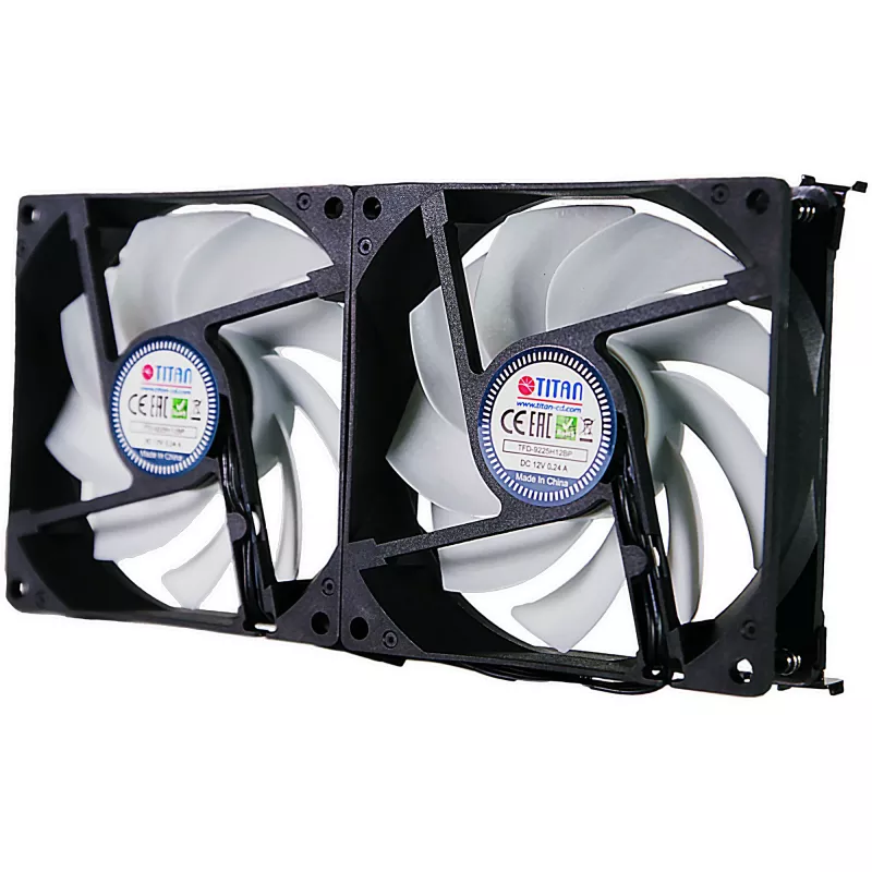 Titan TTC-SC22(A)/V2+ Dvigubas šaldytuvo ventiliatorius 92x25mm IP55 stovyklavimui