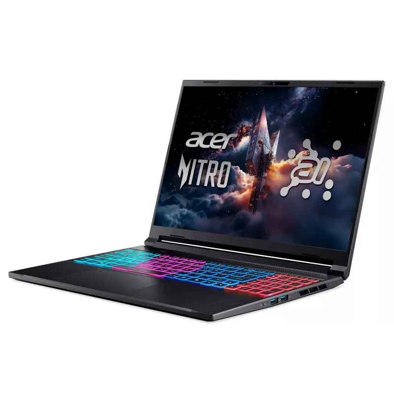 Acer Nitro V 16S AI žaidimų nešiojamasis kompiuteris - Ryzen AI 7 350, 16 colių WQXGA 165Hz, 16GB DDR5, 1TB SSD, NVIDIA GeForce RTX 5050, Windows 11 Pro, juodos spalvos