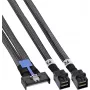 InLine® MCIO x8 į 2x MiniSAS-HD SFF-8643 laidas, 0,5 m, juodas