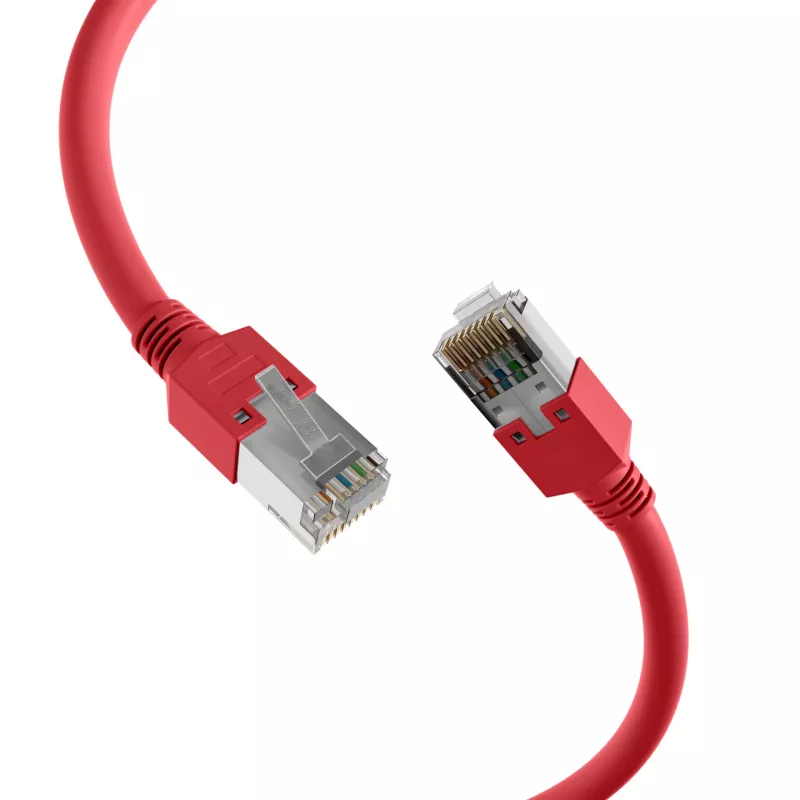 EFB Elektronik K2793.0,50 RJ45 kryžminis jungiamasis kabelis Cat.5e SF/UTP, Hirose TM11, Draka UC300, 0,5 m, raudonas
