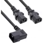 InLine® tinklo Y-laidinys šaltiems prietaisams, 1x IEC-C14 kampinis į 2x IEC-C13, 1m
