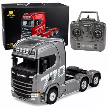 HUINA 32329 Scania 1:18 6 kanalų nuotolinio valdymo vilkikas, pilka/sidabrinė