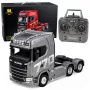 HUINA 32329 Scania 1:18 6 kanalų nuotolinio valdymo vilkikas, pilka/sidabrinė