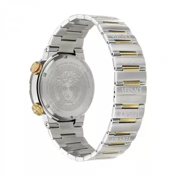 Versace V-Race vyriškas šveicariškas kvarcinis laikrodis VE8G00424 43mm nerūdijančio plieno juodas ciferblatas