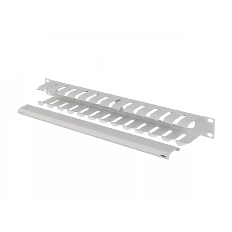 Lanberg 19 inch 1U kabelių tvarkyklė su dangteliu A tipo pilka