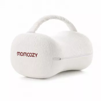 Momcozy EP001 ergonomiška pagalvė po keliais iš atminties putų šoniniam miegui, kreminės baltos spalvos