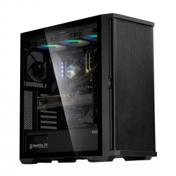 Zalman Z10 ATX vidutinio bokšto korpusas, juodas, grūdintas stiklas, 4x ARGB ventiliatoriai