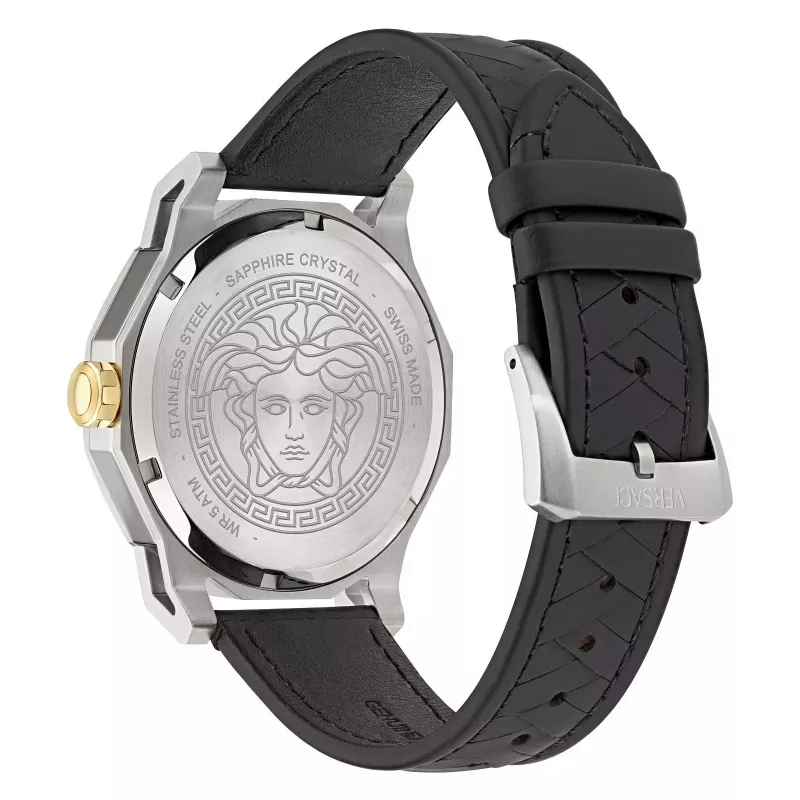Versace V-Extreme Pro vyriškas Šveicariškas kvarcinis laikrodis 43mm nerūdijančio plieno juodas ciferblatas VE9I00124