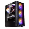 Zalman N4 Rev.1 Mid-Tower ATX korpusas su 6 ARGB ventiliatoriais, grūdintu stiklu, juodas