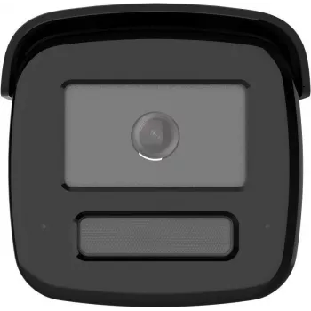Hikvision DS-2CD2T123G2-LIS2UY/SL(2.8mm) juodos spalvos 2MP ColorVu AcuSense fiksuoto objektyvo lauko vaizdo kamera su dvipusiu garsu ir šviesos signalu