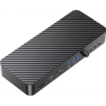 ORICO DKA22-V1-EU-BK-EP USB-C 10Gbps DisplayLink dockingo stotis su 4x 4K@60Hz ekranais ir 60W galios tiekimu