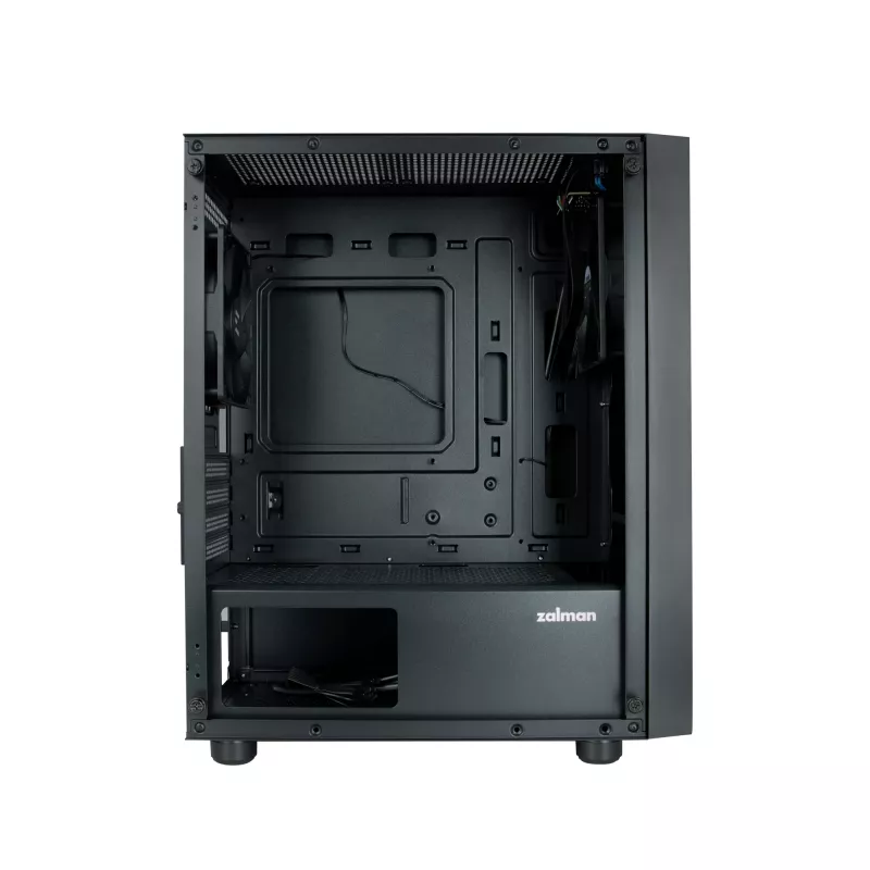 Zalman T3 PLUS mATX Mini bokštas korpusas, juodas, akrilo langas, 2 ventiliatoriai