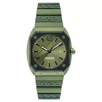 Versace vyriškas VE8F00324 šveicariškas kvarcinis chronografo laikrodis 44 mm nerūdijančio plieno juodu ciferblatu