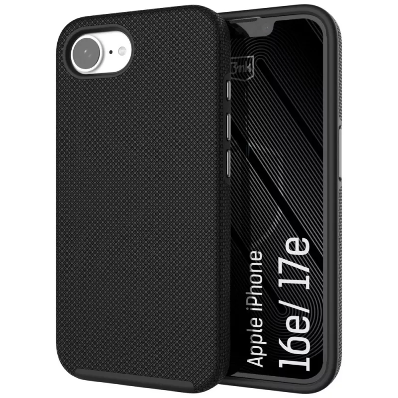 3MK Fortis MagCase, skirtas Apple iPhone 16e / 17e - juoda