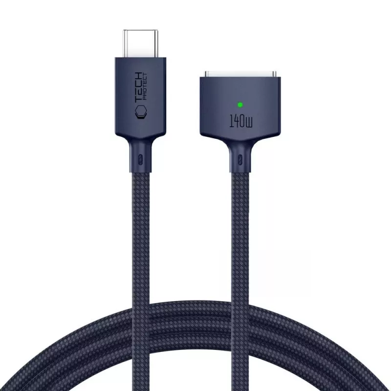 TECH-PROTECT MMC01 Ultraboost magnetinis MacBook kabelis USB-C į MagSafe 3 140W 300cm vidurnakčio mėlyna
