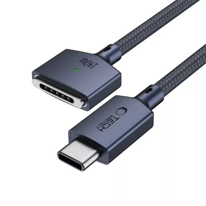 TECH-PROTECT MMC01 Ultraboost magnetinis MacBook kabelis USB-C į MagSafe 3 140W 300cm vidurnakčio mėlyna
