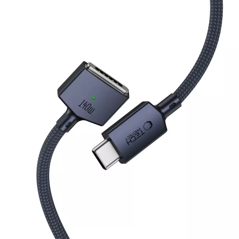 TECH-PROTECT MMC01 Ultraboost magnetinis MacBook kabelis USB-C į MagSafe 3 140W 300cm vidurnakčio mėlyna