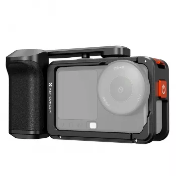 KF fotoaparato narvelis su rankena, skirtas DJI Osmo Action 6 / Action 5 / Action 4 / Action 3, aliuminio lydinys, juodas, KF12.0036