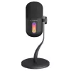 Rampage ARPEJ Black RGB kondensatorinis mikrofonas su stovo ranka, pop filtru ir amortizatoriumi