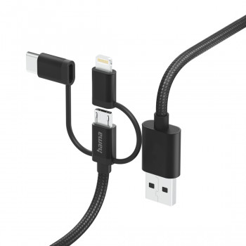 Hama 00201536, 1,5 m, USB A, USB C, USB 2.0, 480 Mbit/s, juoda
