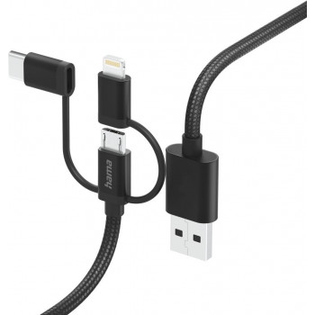 Hama 00201536, 1,5 m, USB A, USB C, USB 2.0, 480 Mbit/s, juoda