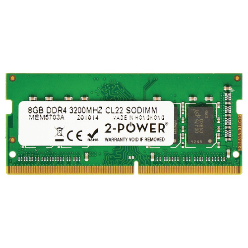 2-power 2P-SNPKRVFXC/8G 8 GB DDR4 3200 MHz atmintis