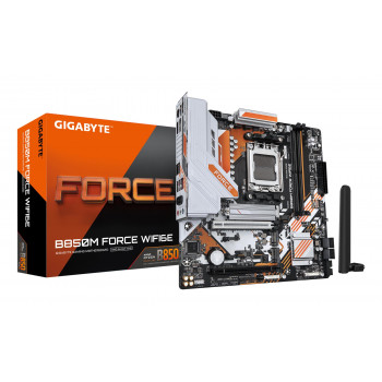 GIGABYTE B850M FORCE WF6E 1.2 pagrindinė plokštė, AMD B850, AM5, Micro-ATX