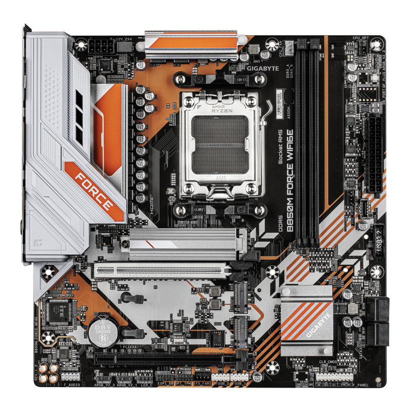 GIGABYTE B850M FORCE WF6E 1.2 pagrindinė plokštė, AMD B850, AM5, Micro-ATX