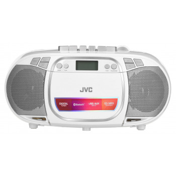 JVC RC-E451W baltas Boombox su CD, Bluetooth, FM/AM radiju ir USB