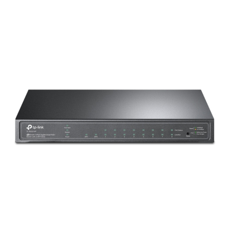 TP-LINK JetStream TL-SG2210P V3 - Smart tinklo jungiklis - 8 x 10/100/1000 + 2 x SFP - stalinis - PoE (58 W)