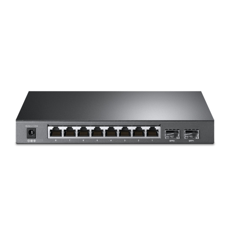 TP-LINK JetStream TL-SG2210P V3 - Smart tinklo jungiklis - 8 x 10/100/1000 + 2 x SFP - stalinis - PoE (58 W)