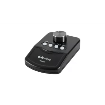DataVideo WR-600 belaidis PTZ kamerų valdiklis su 3 ašių svirtimi, 2,4 GHz RF, RJ-45, VISCA/DVIP, iki 4 kamerų, LCD ekranu ir įkraunama baterija
