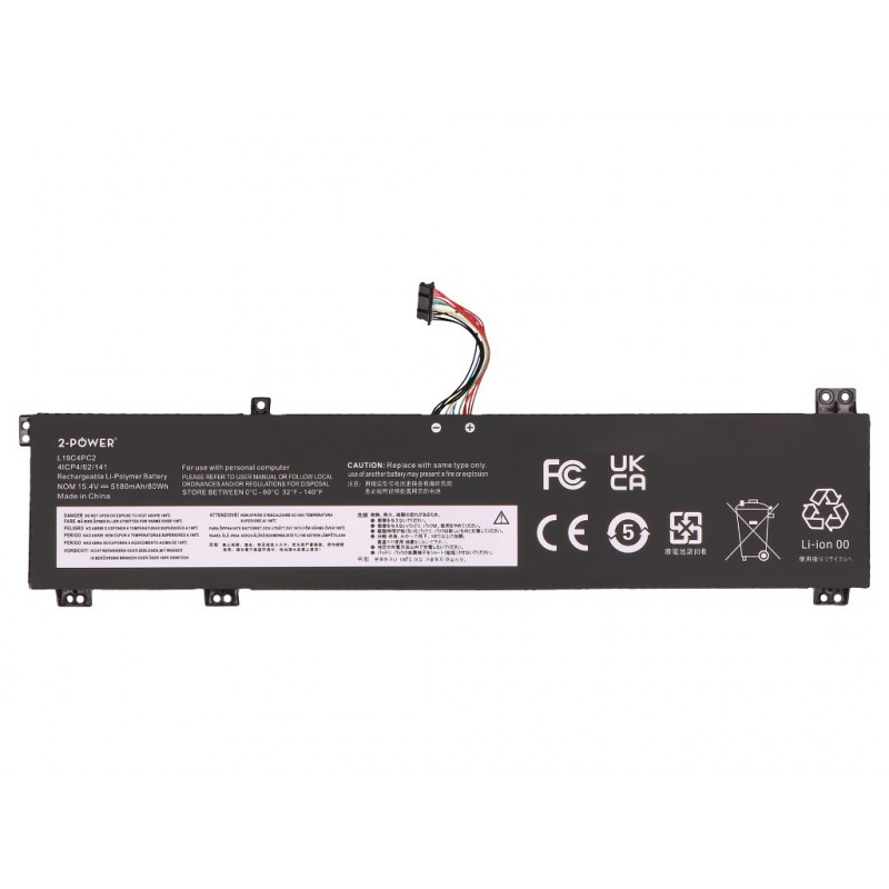 2-POWER 2P-L19C4PC2 pagrindinė baterija, skirta Lenovo Legion 5-15IMH05H 81Y6 - 80 Wh, 15,36 V