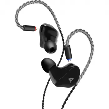 Sharkoon Stealthbite IEM ausinės su nuimamu mikrofonu, USB-C/USB-A/3,5 mm, juodos