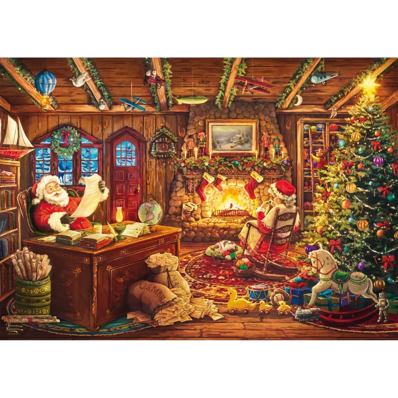 Schmidt Spiele Thomas Kinkade Studios: Santa Checks the Wishlist 1000 dalių dėlionė