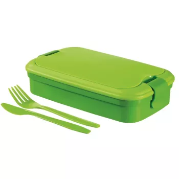 CURVER Lunch&Go stačiakampis maisto dubenėlis su stalo įrankiais 1,4L žalias