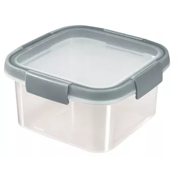 CURVER Smart Eco Fresh kvadratinis maisto laikymo indas 1,1L, grūdintas stiklas, mėlynas dangtis, 16x16x9cm