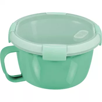 CURVER Smart To Go Mix Noodles maisto dubuo apvalus 0,9L permatomas su žaliomis detalėmis, be BPA, nepralaidus, tinka mikrobangų krosnelei ir indaplovei